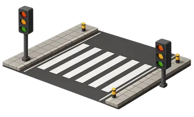 Zebra és jelzőlámpa